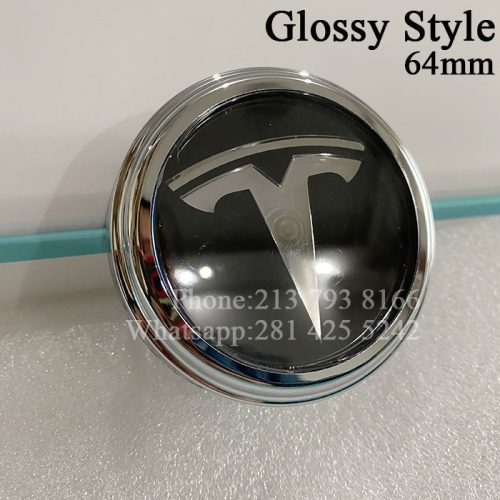 Tesla Floating Center Caps 64mm (Glossy Style)