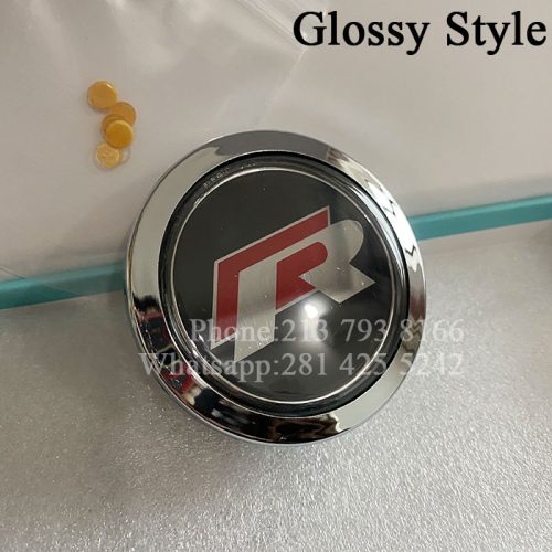 VW R Logo Floating Center Caps 65mm (Glossy Style)