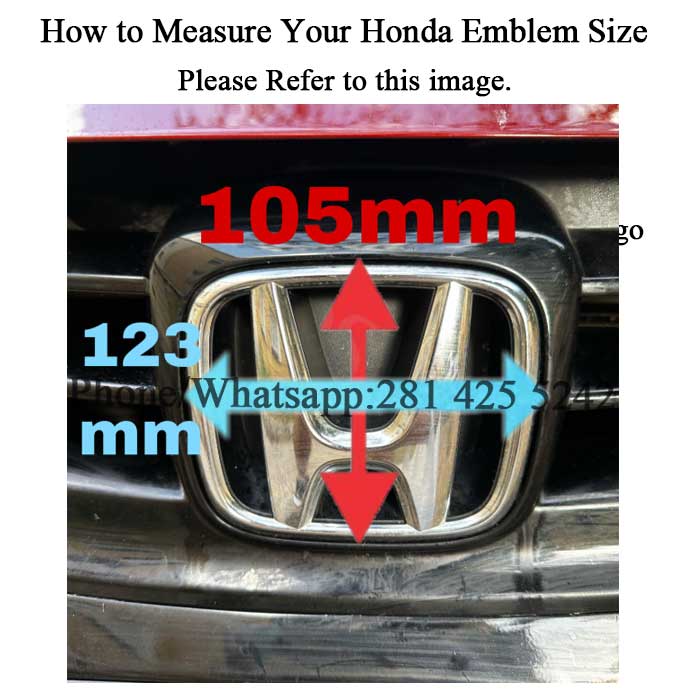 how to measure your oem Honda Emblem size