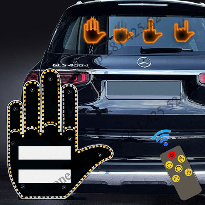 Middle Finger Light For Car With Remote - Cadillarckits