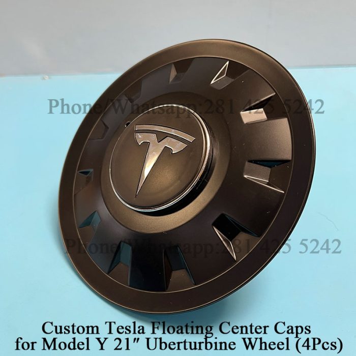 Custom Tesla Floating Center Caps for Model Y 21" Uberturbine Wheel (4Pcs)