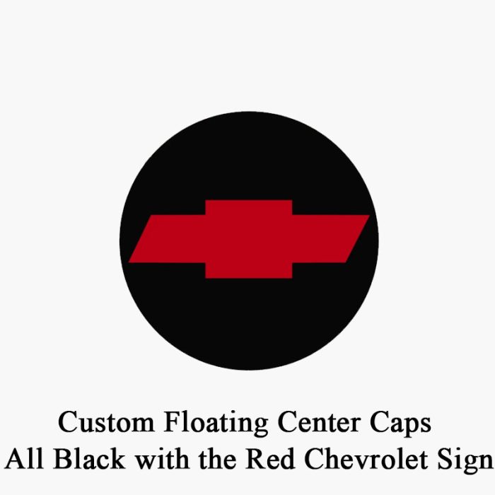 Custom Floating Center Caps for 2019 Camaro SS (Black with Red)
