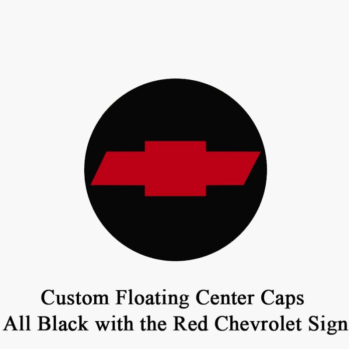 Custom Floating Center Caps for 2019 Camaro SS (Black with Red)