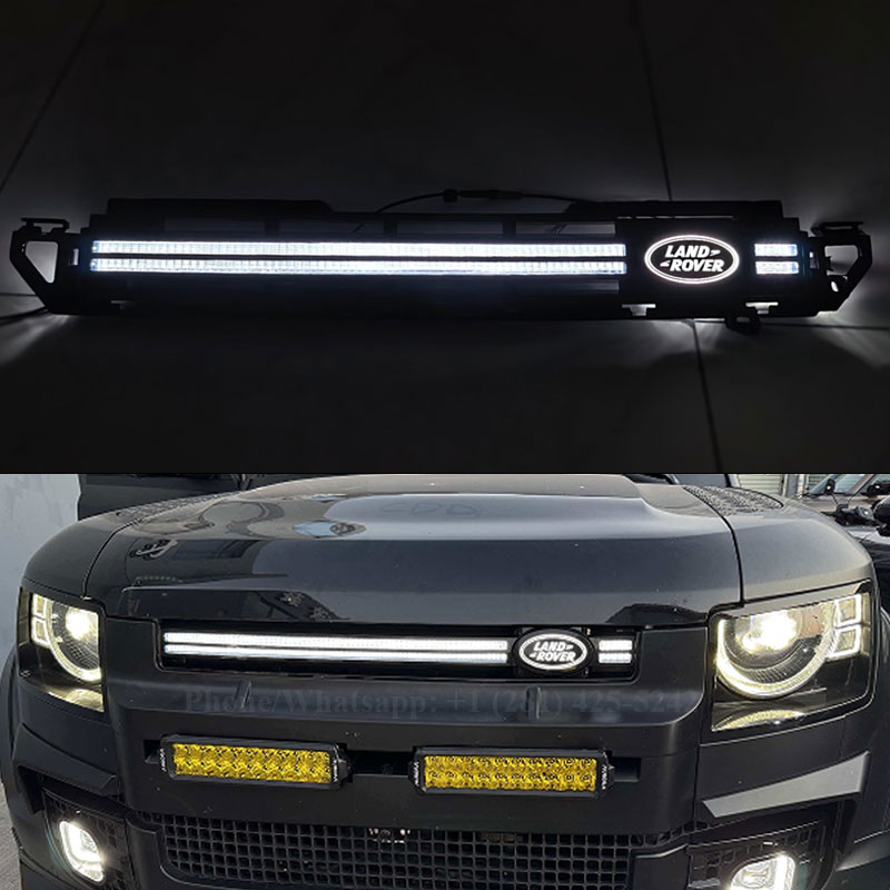 LED Grille & Emblem Light Kit for Land Rover Defender — Illuminated Front Badge & Grille Logo
