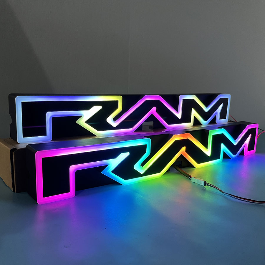 2nd Gen RGB Light-Up Ram Grille Letters — Fit for Ram 1500 (2025–2026)